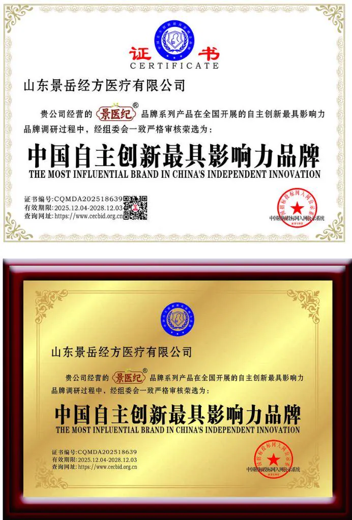 中国自主创新最具影响力品牌荣誉证书与牌匾